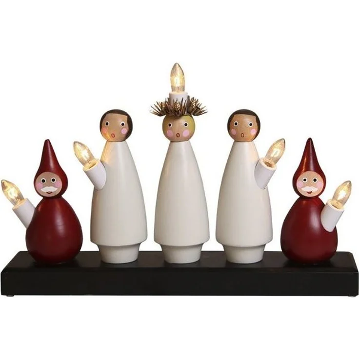 Fensterleuchter Dekorationsleuchte Luciakör 5 Figuren beleuchtet, 33x22 cm (LxB), für den Innenbereich – Bild 4