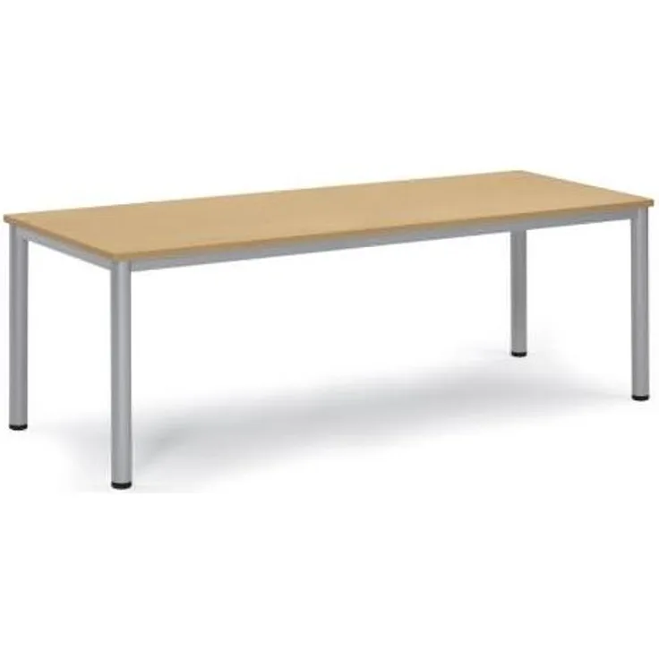 Soennecken Besprechungstisch 200x80x72cm Gestell silber Platte buche