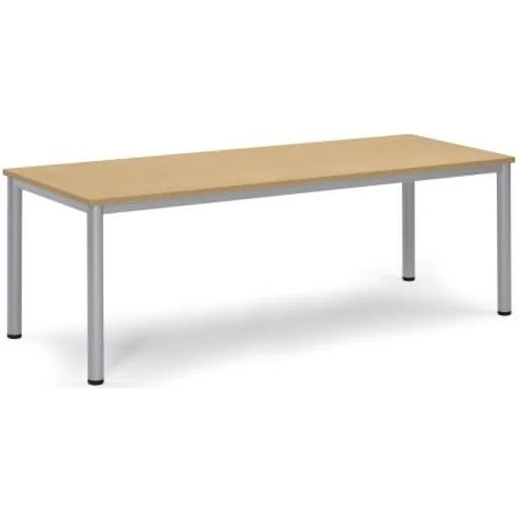 Soennecken Besprechungstisch 200x80x72cm Gestell silber Platte buche