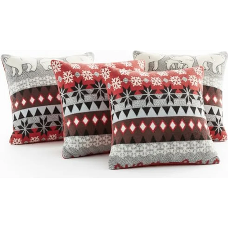NYVI Dekokissen Dekokissen Kissenbezug CozyBear 40x40 cm für Weihnachten, Super flauschige Flanell Zierkissen Hüllen mit Reißverschluss – Bild 2