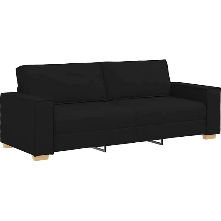 vidaXL 3-Sitzer-Sofa Schwarz 220x78x84 cm Stoff 4104992 – Bild 1