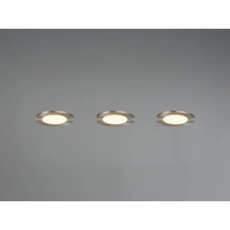LED Einbaustrahler HIMAL 3er Set, dimmbar, 2 Lichtfarben für Badezimmer, Ø 8,5cm