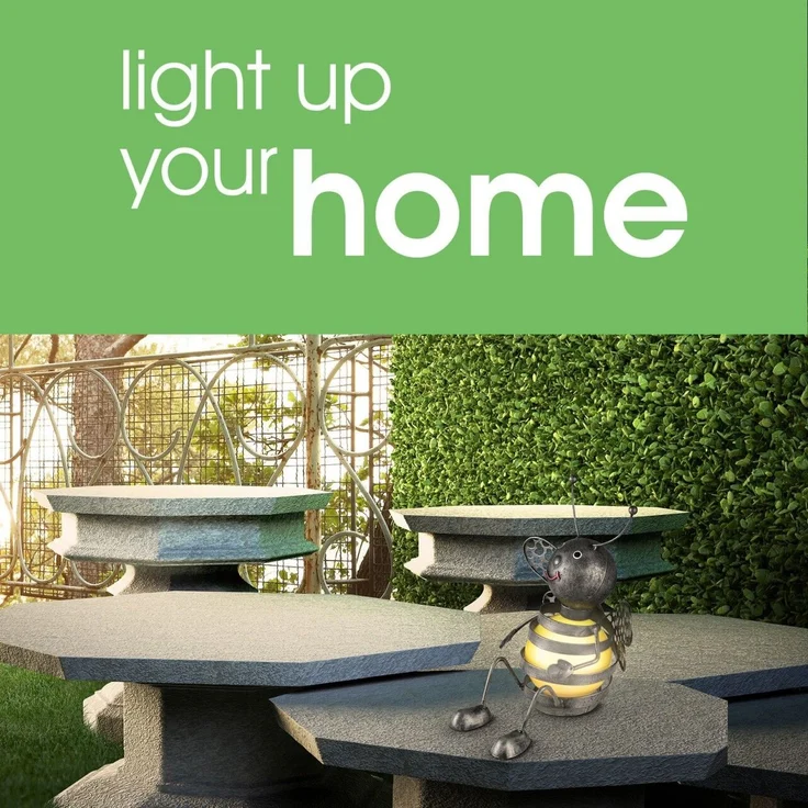 LED Solarlampe 2er Set Solarleuchten Gartenleuchte Metall Biene Außen Deko Kugel – Bild 5