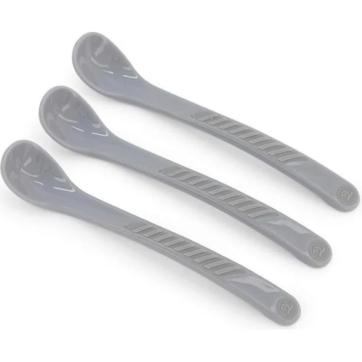 Twistshake Baby-Esslöffel-Set – 3er-Pack | BPA-freies Besteckset zum Entwöhnen von Babys | Lernbesteckset für Kinder | Kinderbesteck ab 6 Monaten | Pastellgrau