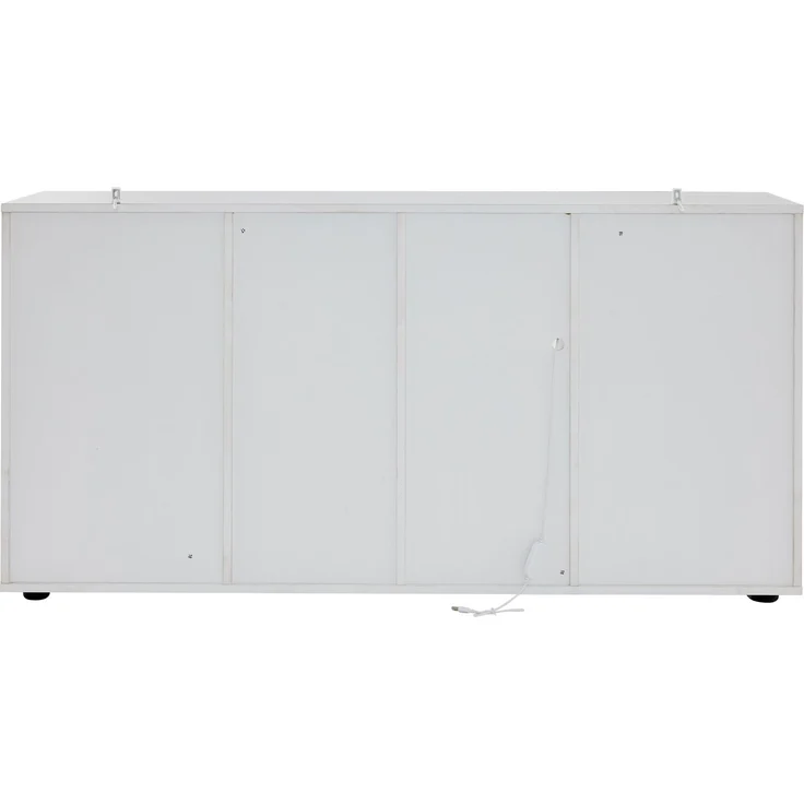 ZUBALIYA Sideboard 140x40x70 cm, mit LED-Beleuchtung, mit App-Steuerung, Hochglanz, aus Spanplatte, Weiß / Natur – Bild 19