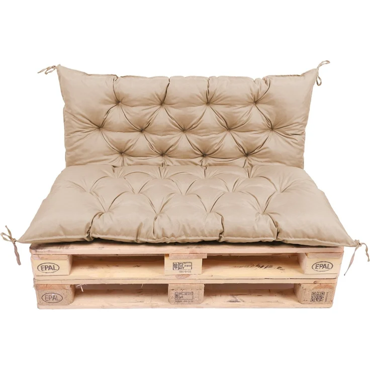 TexDeko Palettenkissen TexDeko-Garden Palettenauflage mit Rückenlehne gesteppt 120x60x50, (Sitzfläche 120x60cm + Rückenlehne 120x50cm) – Bild 1