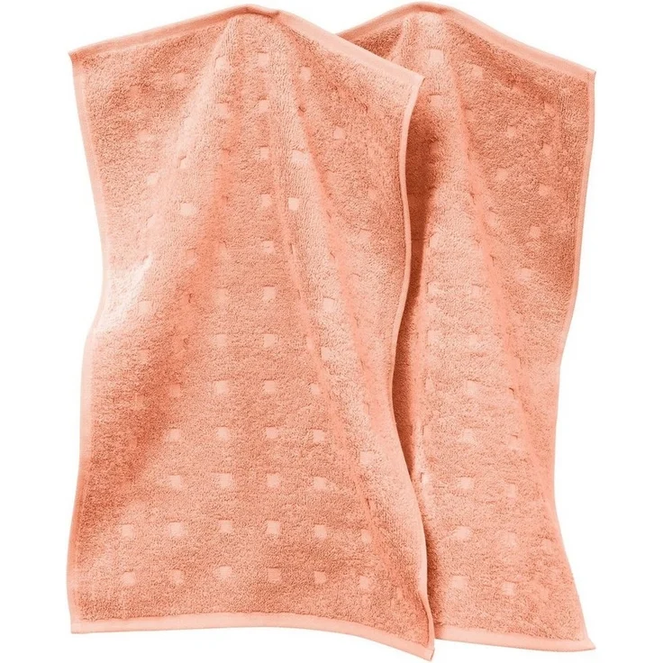 Möve Gästehandtuch Gästetuch 2er-Pack "Quadretti", Frottier (2-St), Walk-Frottier Uni – Bild 1