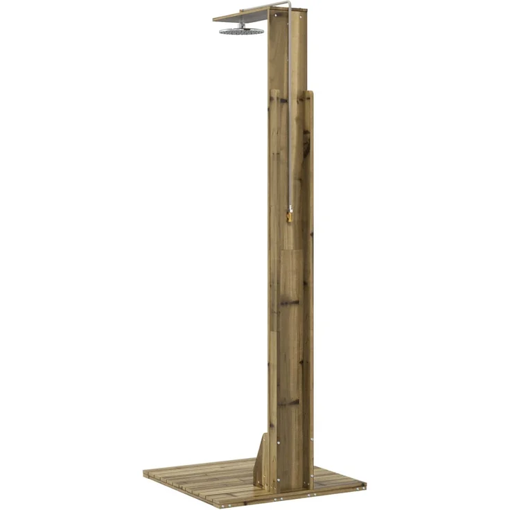 vidaXL Gartendusche 214,5 cm Imprägniertes Kiefernholz und Edelstahl 886347 – Bild 6