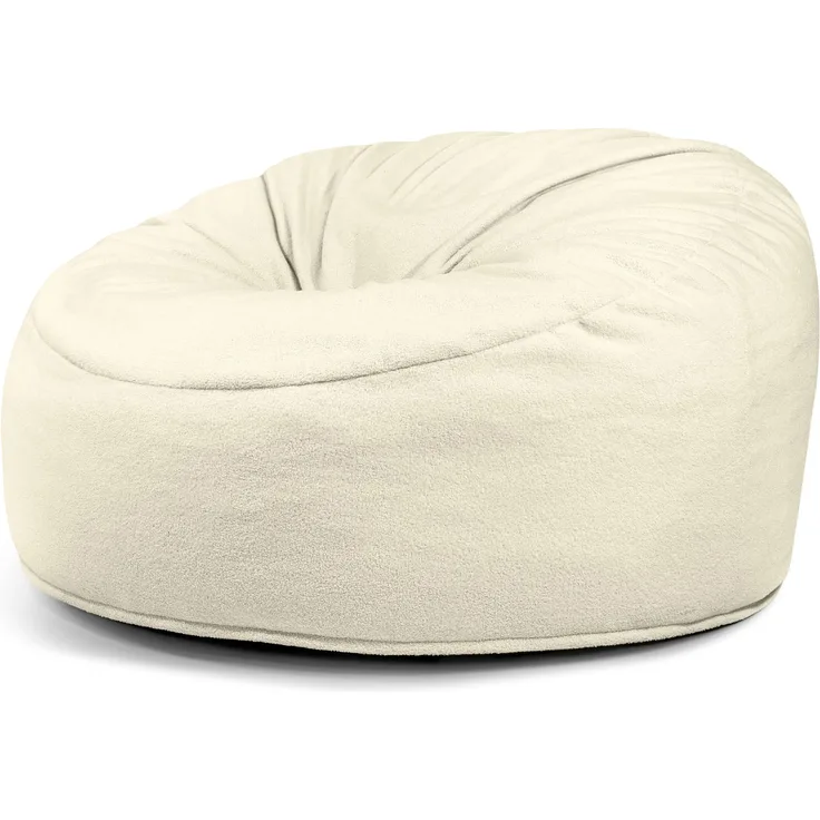 Schaumstoffsitzsack OM110, Bezugsstoff - Teddy, 100% Polyester, Cream, 90x135x135