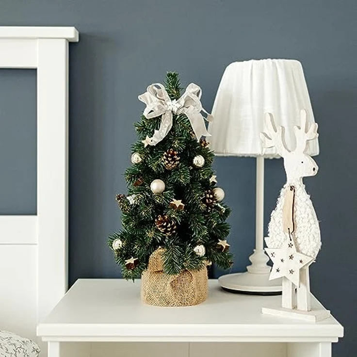 Creative Home Künstlicher Weihnachtsbaum Weihnachtsbaum Geschmückt Höhe 40 cm, Künstlicher Tannenbaum Mini, für Tisch Schreibtisch Büro – Bild 10