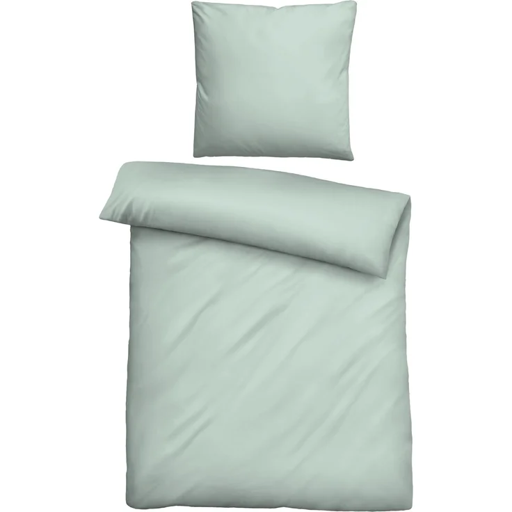biberna Tencel Bettwäsche 0470500 UNI, salbei, 1x 155x220 cm + 1x 80x80 cm – Bild 1