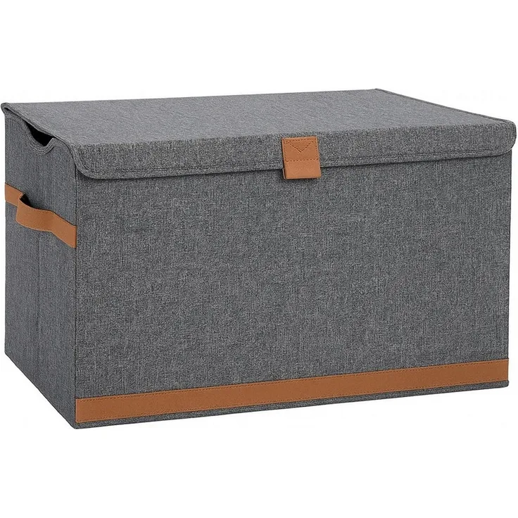 hausleben Aufbewahrungsbox Faltbar mit Deckel & Griff, Verstärkt mit Holz
