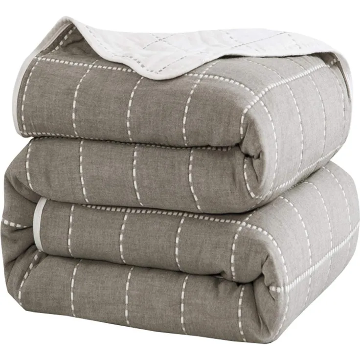 Hayisugal Kuscheldecke zweiseitig Tagesdecke Bettüberwurf 100% Baumwolle Kinder Überwurf Decke Baumwolldecke Bunte Decke Kinder Bettdecke Decken Winter Decke Sofa Decke, Grau, 150x200 cm