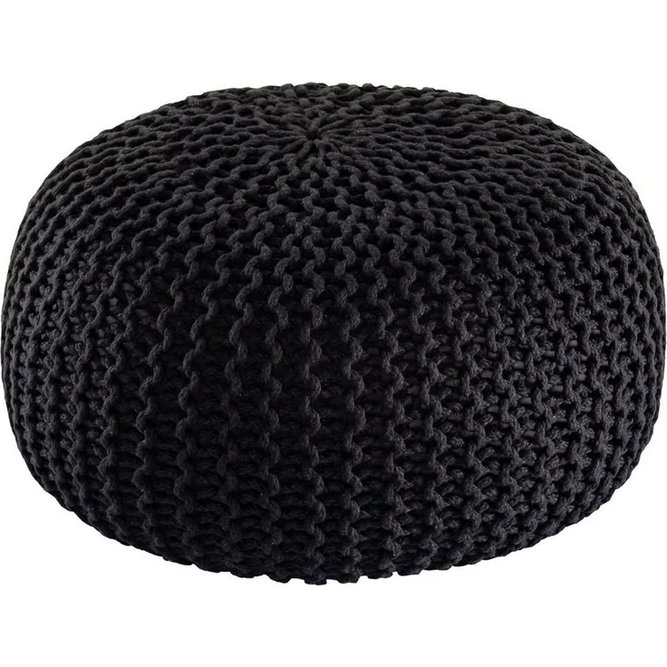 Amagohome Gartenlounge-Hocker PREMIUM Sitzhocker Pouf ø 45cm Strickpouf Indoor u. Outdoor - pflege
