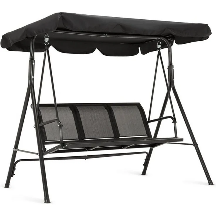 MCombo Hollywoodschaukel MCombo 3-Sitzer Hollywoodschaukel Gartenschaukel 8007, 3-Sitzer, outdoor, Gartenliege Schaukelbank, Schaukelbank mit Sonnendach – Bild 4