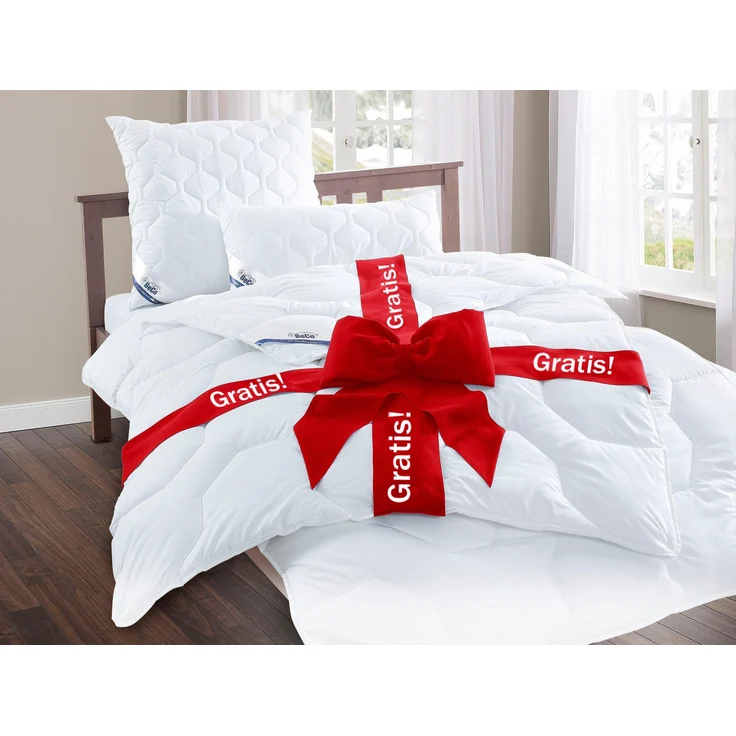 Microfaserbettdecke, 2 für 1, Bettdecken für Sommer und Winter, inkl. 1 Gratis-Leichtdecke, Beco, Füllung: Polyester, Bezug: Polyester, Bettdecke 135x200 cm – Bild 1