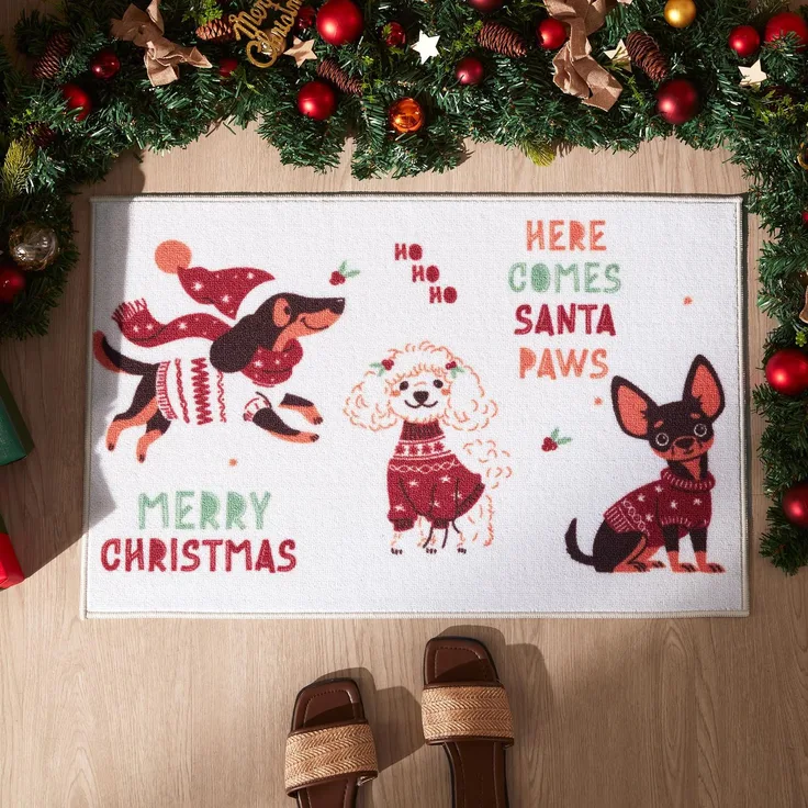 Sonive Fußmatte Außen Innen 50x80 cm, WeihnachtsTier | Fußabtreter rutschfeste Schmutzfangmatte Türmatte waschbar Eingangsteppich für Hund,Eingang, Haustür & Flur