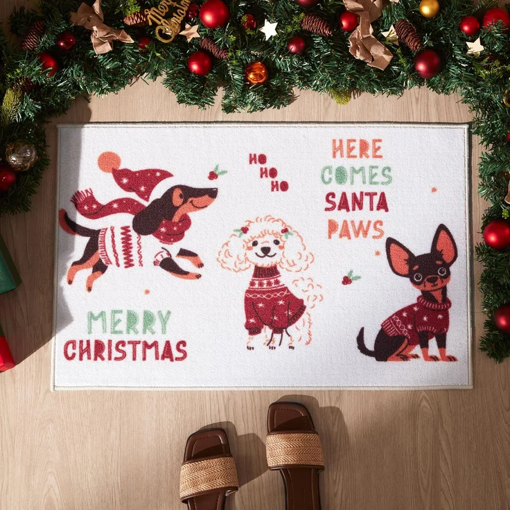 Sonive Fußmatte Außen Innen 50x80 cm, WeihnachtsTier | Fußabtreter rutschfeste Schmutzfangmatte Türmatte waschbar Eingangsteppich für Hund,Eingang, Haustür & Flur
