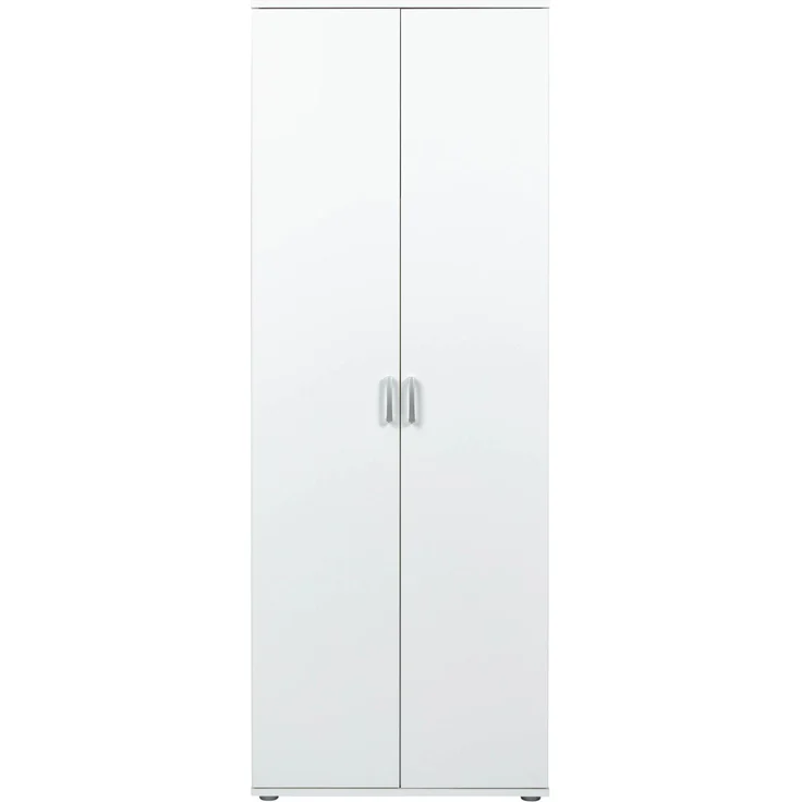 Inter Link Haushaltsschrank - Mehrzweckschrank 70 cm Breit - Schrank mit 2 Türen, 5 Fächern, Verstellbaren Einlegeböden - Besenschrank, Putzschrank, Allzweckschrank - 70 x 34 x 189 cm - Weiss – Bild 4