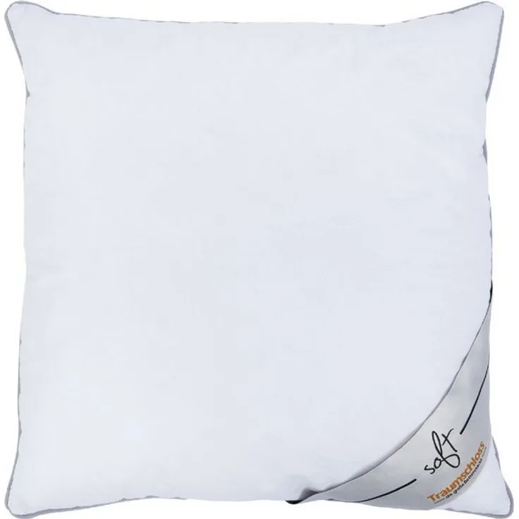 Traumschloss Microfaserkissen Soft, Füllung: 100% 3D Soft-Polyesterfaser, Bezug: Soft-Feinbatist aus 100% Baumwolle, Rückenschläfer, Seitenschläfer, Bauchschläfer, optimale Unterstützung und Formbeständigkeit