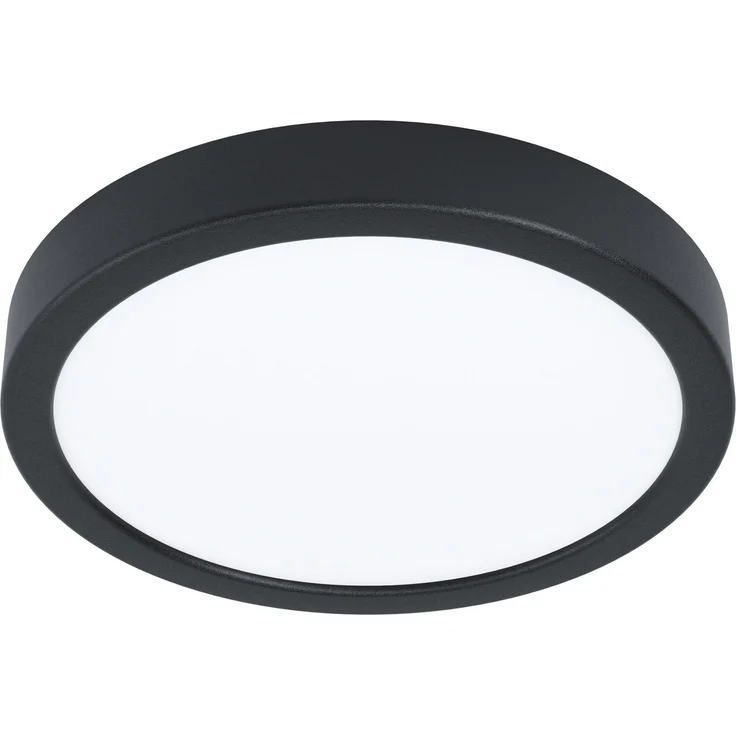 EGLO LED Deckenleuchte Fueva 6, runde Badezimmer Deckenlampe, Badlampe Decke aus Kunststoff in Schwarz und Weiß, Deckenbeleuchtung warmweiß-kaltweiß, IP44, Ø 21 cm