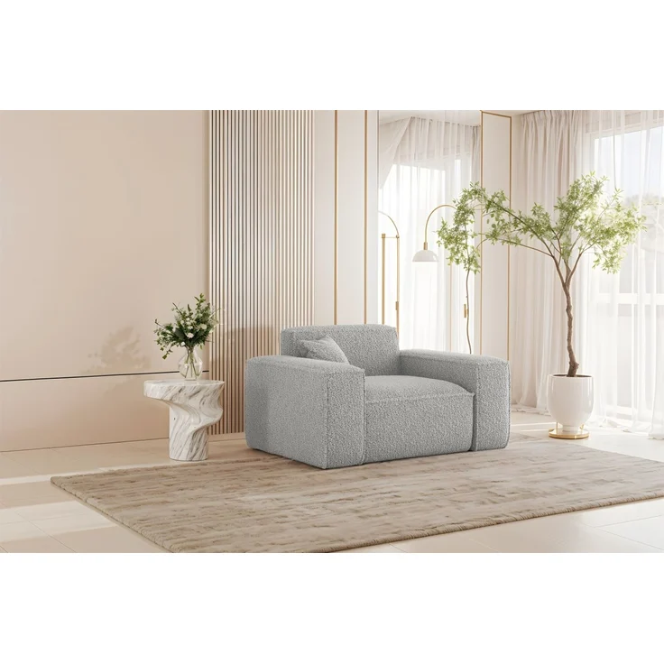 Sessel Designersessel CELES PREMIUM in Stoff Sven Hellgrau – Bild 1