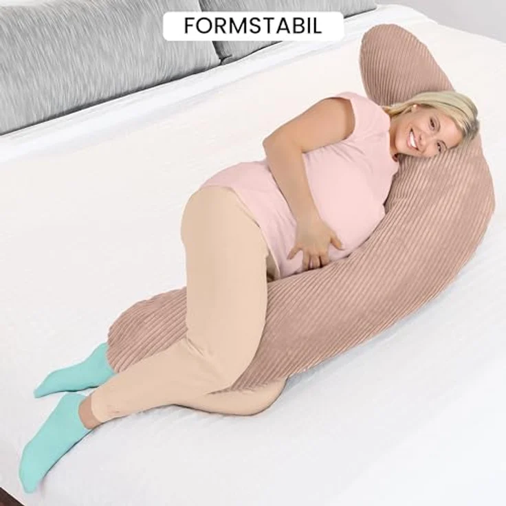 Amilian Stillkissen XXL 170 cm - Schwangerschaftskissen, Seitenschläferkissen, Pregnancy Pillow mit abnehmbarem Bezug, Schlafkissen für Seitenlage, Lagerungskissen für Schwangere & Stillzeit - Stillhilfe – Bild 10