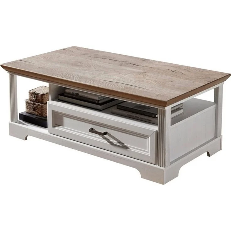 Couchtisch Jena / Jasmin, Weiß, Holzfarben, 120 x 45 x 67 cm – Bild 4