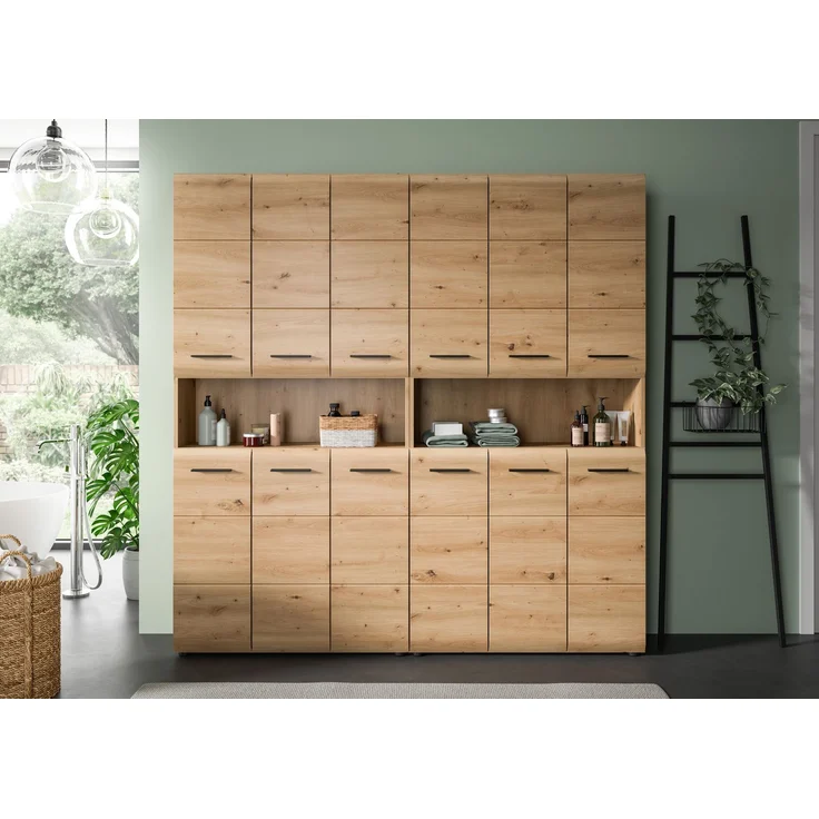 Badkombination (B/H/T: 180x185x30 cm) in Artisan Oak Nachbildung und Artisan Oak Nachbildung – Bild 8