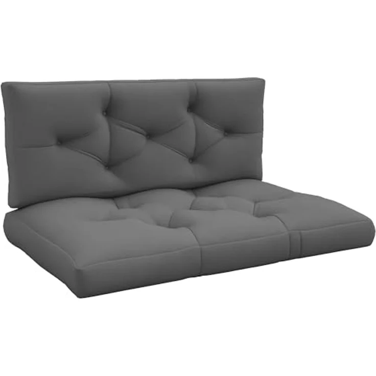 Outsunny Sitzkissen Palettenkissen 2 teilige Bankauflage mit UV-Schutz, für Palettensofa, Balkon, Polyester, Dunkelgrau – Bild 1