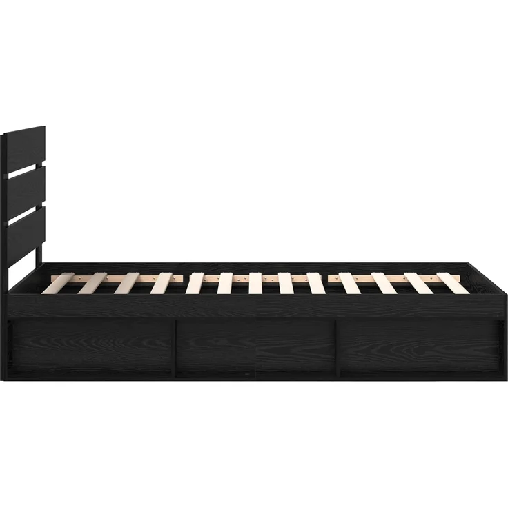 vidaXL Bettrahmen Schwarz 90 x 190 cm Massives Kiefernholz 3411793 – Bild 7