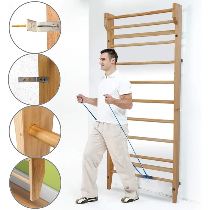 CCLIFE Kletter-Trainingsgerät Klettergerüst für kinder outdoor Sprossenwand Turnwand Holz – Bild 2