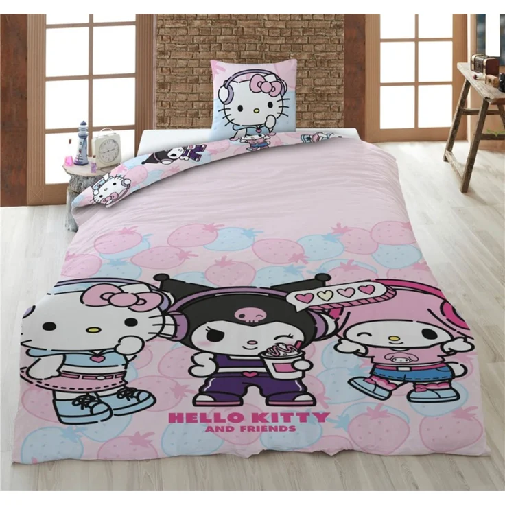 Hello Kitty Bettwäsche Set 140 × 200 cm mit Kissenbezug 65x65 cm – Bild 2