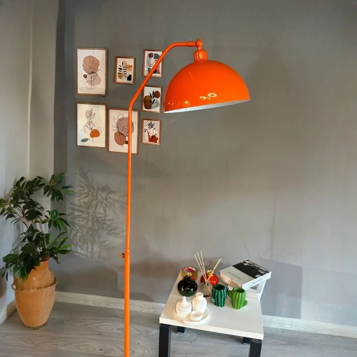 Bamyum Stehlampe Stehlampe mit beweglichem Kopf Moderne dekorative Stehlampe aus Metall, ohne Leuchtmittel, E27, verstellbarer Lampenschirm, Stehluchte mit Ablage – Bild 2