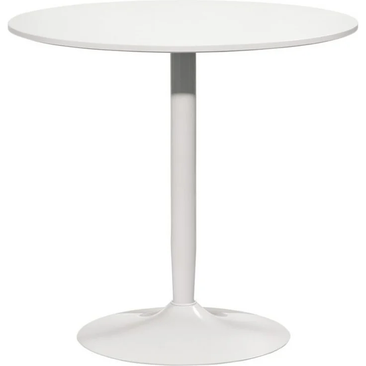 HOMCOM Esstisch 80x80 cm rund Küchentisch für 2 Personen Esszimmertisch mit Stahlbein, Rutschfester Fußauflage Säulentisch moderner Kaffeetisch für Küche, Esszimmer und Wohnzimmer Weiß – Bild 4