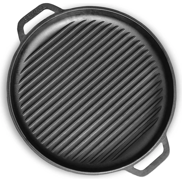 Ø36cm Gusseisenpfanne mit Deckel-Grillpfanne aus Gusseisen Bräter Schmortopf aus Gusseisen zwei Griffe Servierpfanne – Bild 5