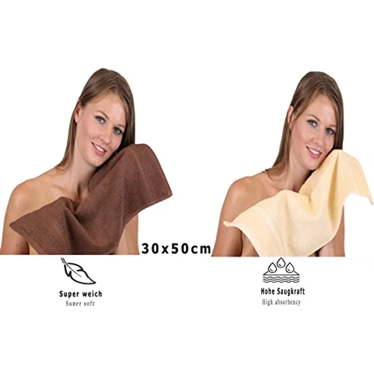 Betz Gästehandtücher 10 Stück Gästehandtücher GOLD 30x50 cm Farbe beige/nuss, 100% Baumwolle (Set, 10-St) – Bild 6
