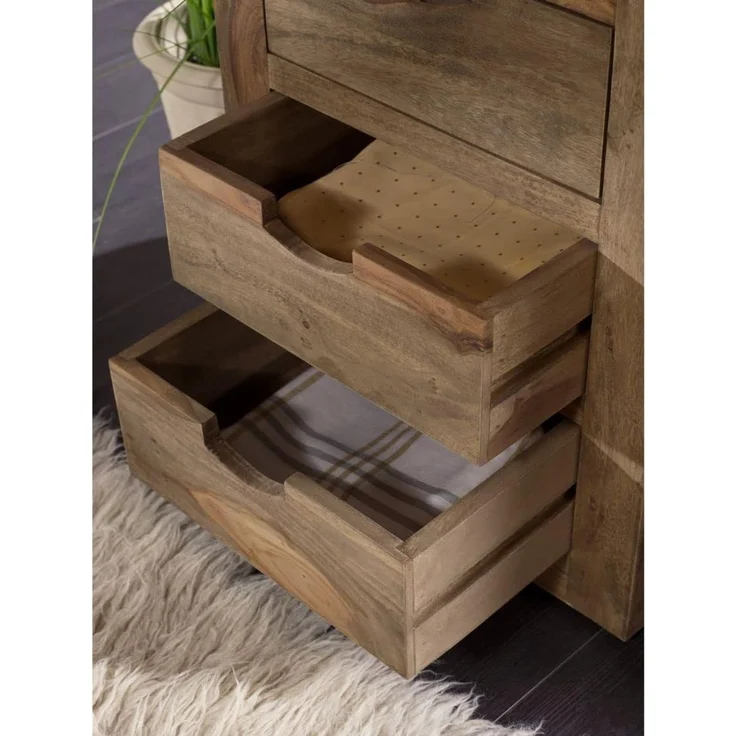 Rollcontainer Sheesham 45 x 40 x 60 grau geölt NATURE GREY #714 – Bild 5