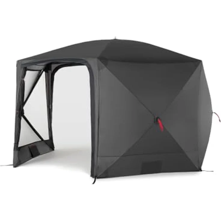 qeedo Quick Hub Hex Pop Up Pavillon faltbar (3,66 x 2,18m) Camping, Event Shelter & Vorzelt, Dark Coating Dach UV-Schutz, innovative Quick Up System – Bild 1