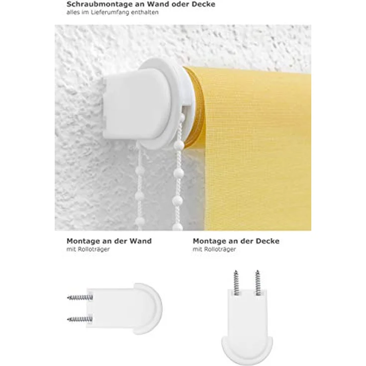Lysel Outlet - Basisrollo Tageslicht Pastellgelb, (B x H) 152.50cm x 190cm in gelb/pastellgelb – Bild 4