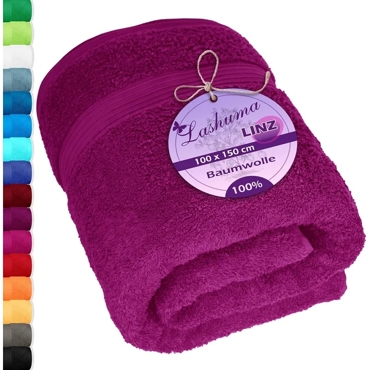 Lashuma Badetuch - Badehandtuch Linz, Frottee (1-St), XXL Handtuch lila 100x150 cm