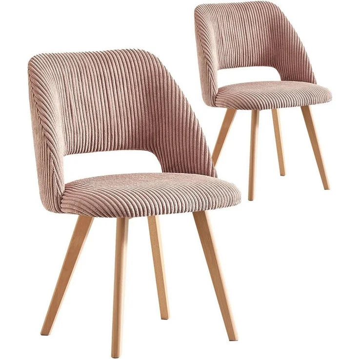 B&D home 4-Fußstuhl VICKY (Set, 2 St), gepolstert, Stuhlbeine aus Metall oder Massivholz wählbar – Bild 1
