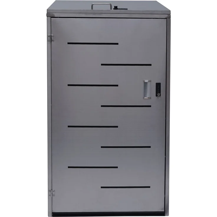 XL 1er-/2er-Mülltonnenverkleidung HWC-E83, Mülltonnenbox, erweiterbar 116x71x98cm ~ Edelstahl 35kg – Bild 6