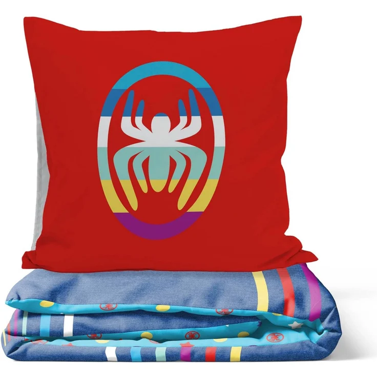 MARVEL Kinderbettwäsche Marvel Spidey Bettbezug-Set 135x200 cm + Kissenbezug 80x80 cm, Washed Cotton, 2 teilig, 100 % Baumwolle, maschinenwaschbar, wendbar – Bild 2