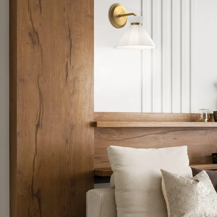 Elstead Lighting Halston Wandleuchte 1-flammig Gebürstetes Gold – Bild 5