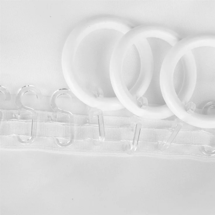 Bestlivings Gardinenstange, 1-läufig, Faltenleghaken - klar - 9mm, Gardinenring (silber) Ø40mm , Gardinenringe Ø40mm inkl. Faltenleghaken – Bild 3