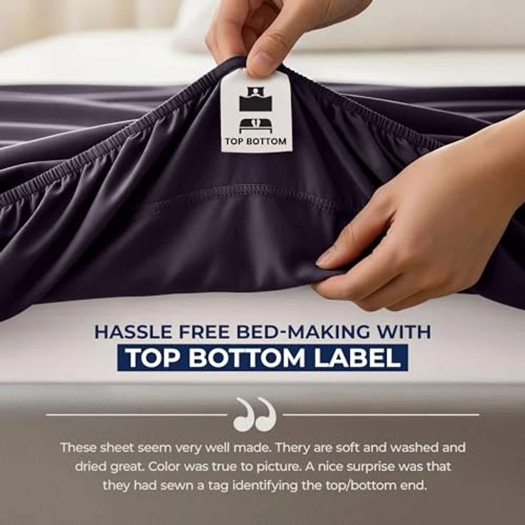 Utopia Bedding Spannbettlaken für King-Size-Bett, extra tiefes Spannbetttuch, passend für Matratzen bis zu 53,3 cm, schrumpft und lichtbeständig, pflegeleicht, nur 1 Spannbetttuch, tiefe Tasche – Bild 8