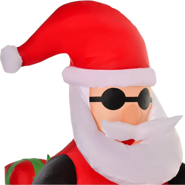 HOMCOM Aufblasbare Weihnachtsdekoration, Polyester, Weiß+Rot+Grün, 180B x 90T x 165H – Bild 8