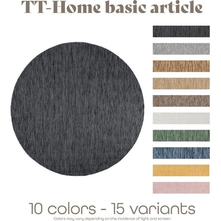 TT Home Teppich, Rechteckig, Höhe: 4 mm, Teppich Outdoor Wohnzimmer Esszimmer Balkon Wetterfest – Bild 4