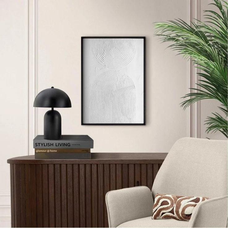 Reinders! Wandbild Reliefbögen, Wohnzimmer - Schwarz-Weiß - MDF - Abstrakt - 30x40 cm – Bild 2